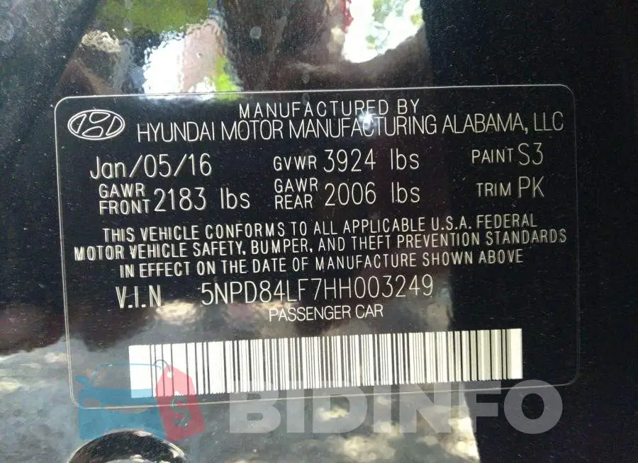5NPD84LF7HH003249 Photo# 9