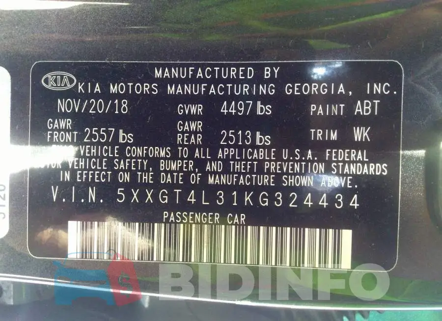 5XXGT4L31KG324434 Photo# 9