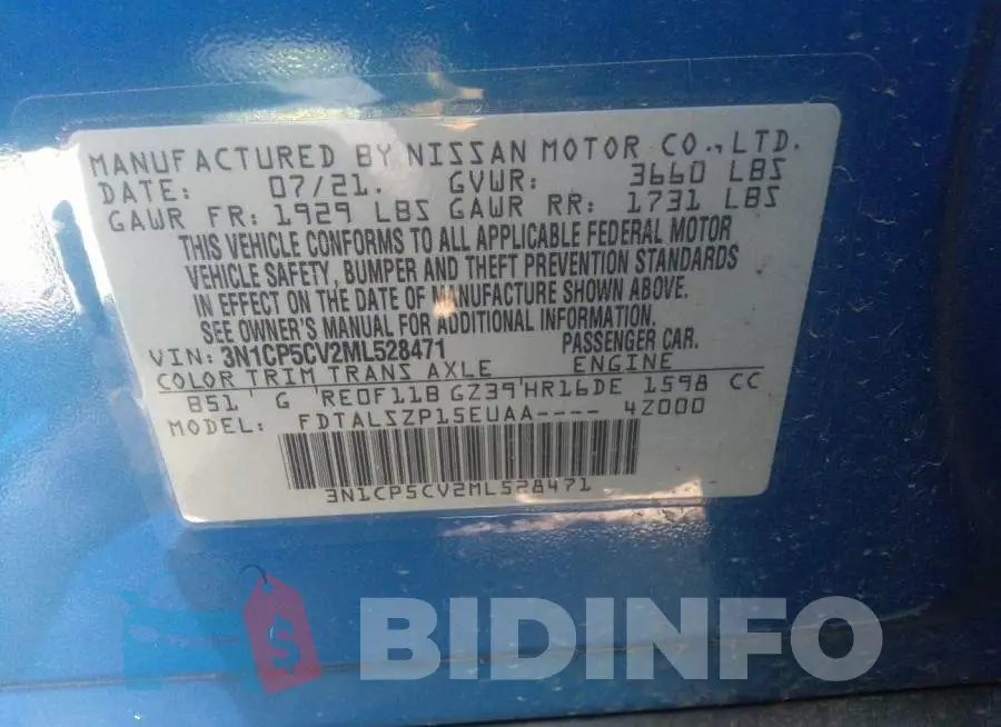 3N1CP5CV2ML528471 Photo# 9
