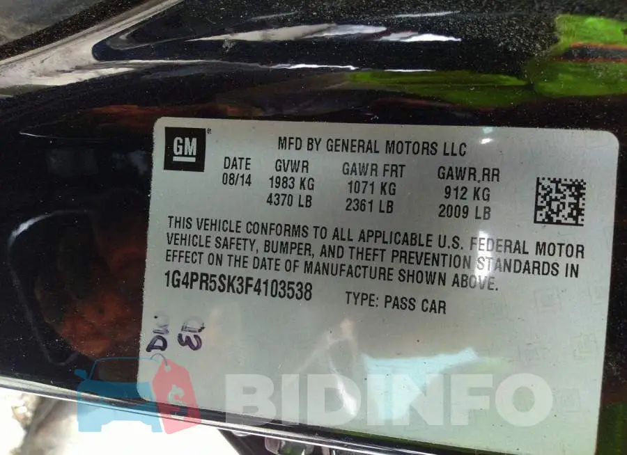 1G4PR5SK3F4103538 Photo# 9