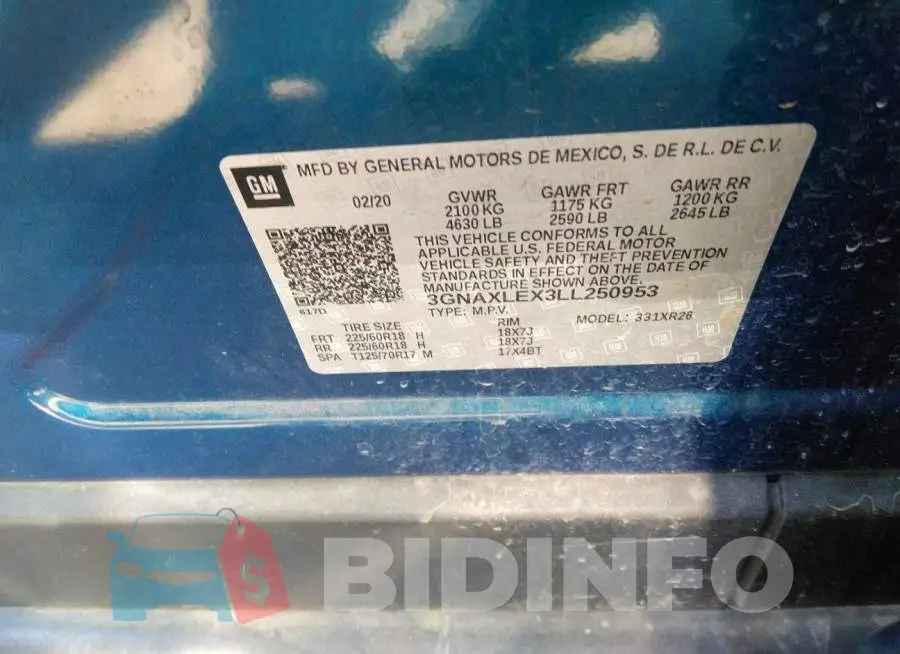 3GNAXLEX3LL250953 Photo# 9