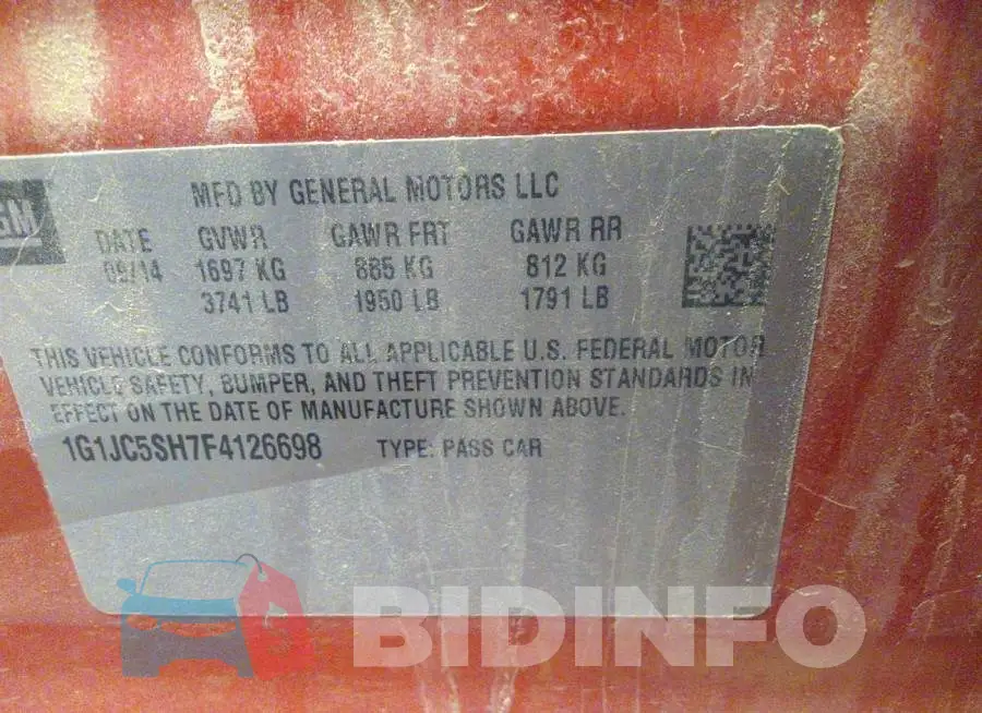 1G1JC5SH7F4126698 Photo# 9