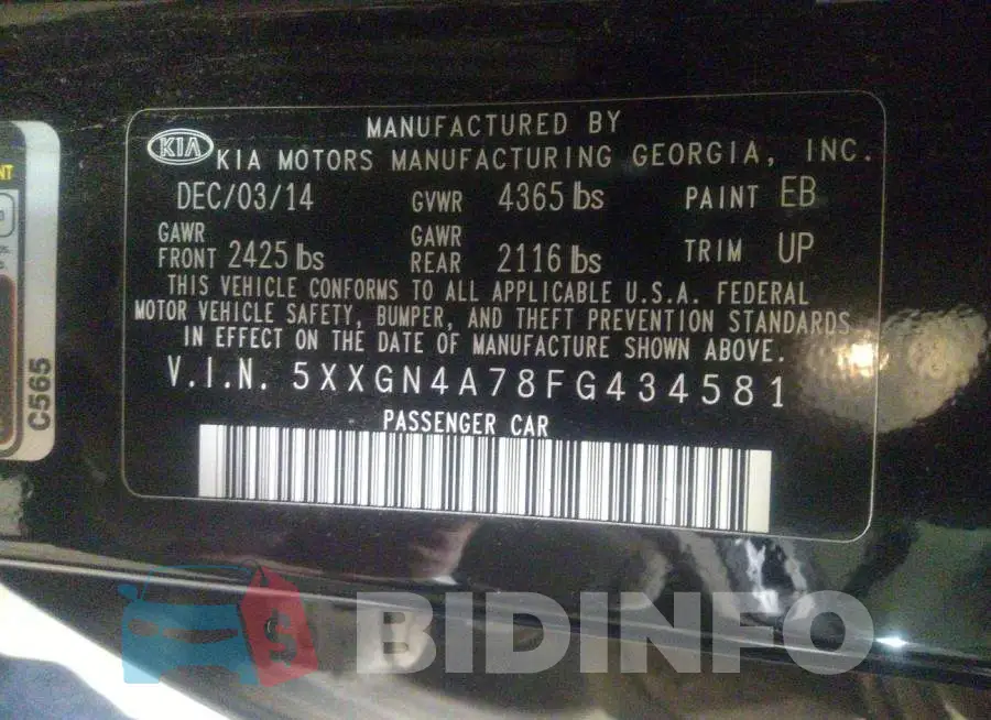 5XXGN4A78FG434581 Photo# 9