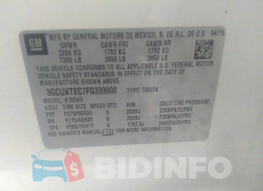3GCUKTEC7FG339908 Photo# 9