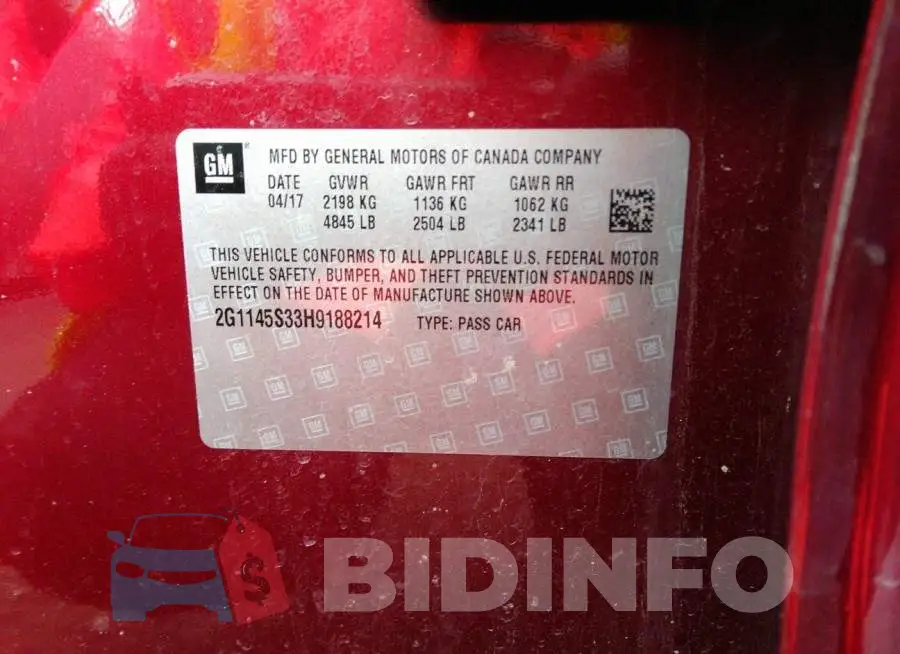 2G1145S33H9188214 Photo# 9