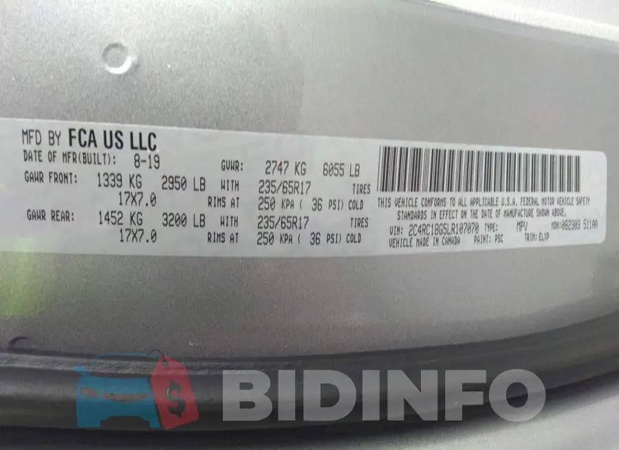 2C4RC1BG5LR107070 Photo# 9