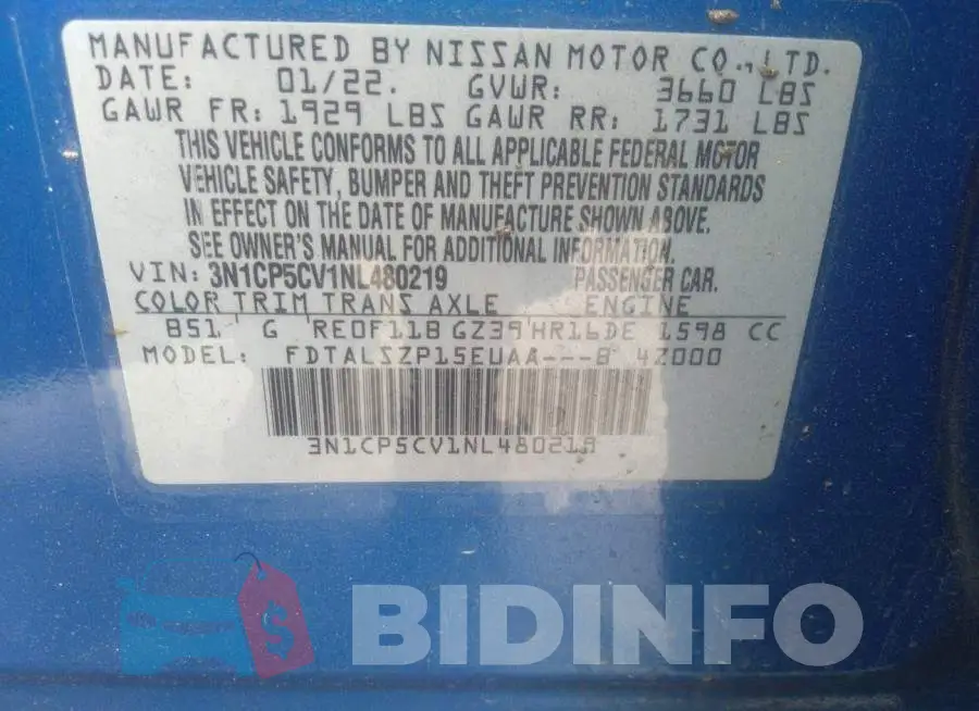3N1CP5CV1NL480219 Photo# 9