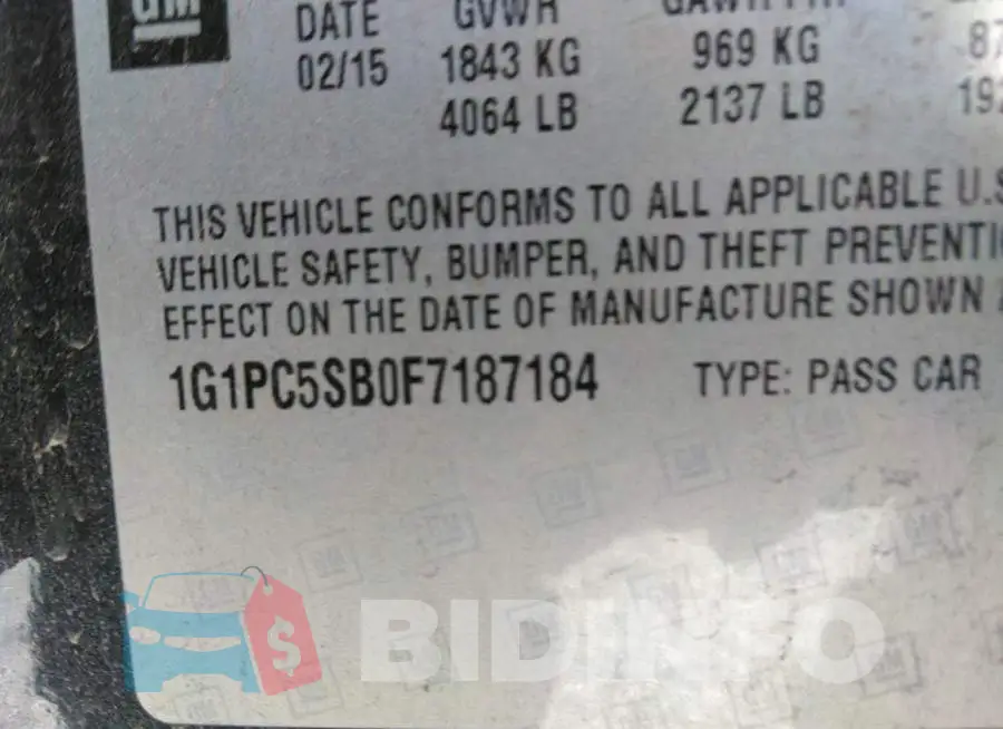 1G1PC5SB0F7187184 Photo# 9