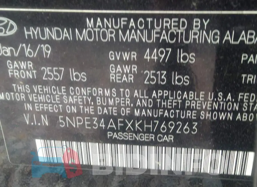 5NPE34AFXKH769263 Photo# 9