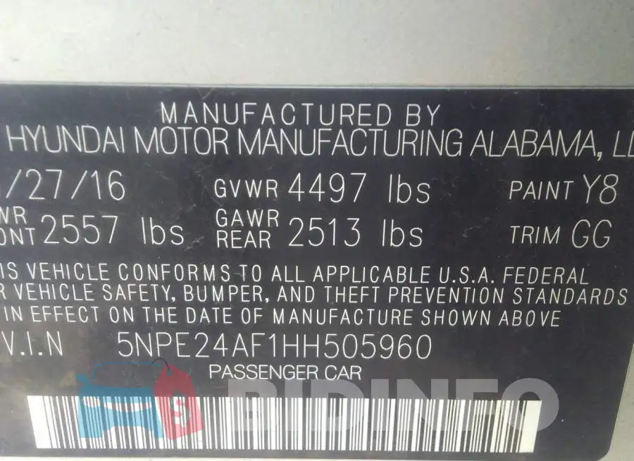 5NPE24AF1HH505960 Photo# 9