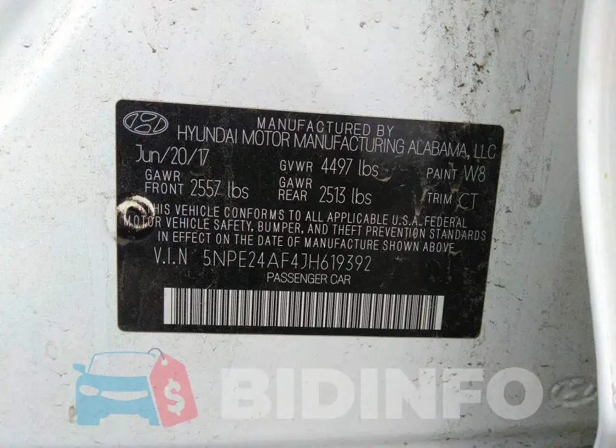 5NPE24AF4JH619392 Photo# 9