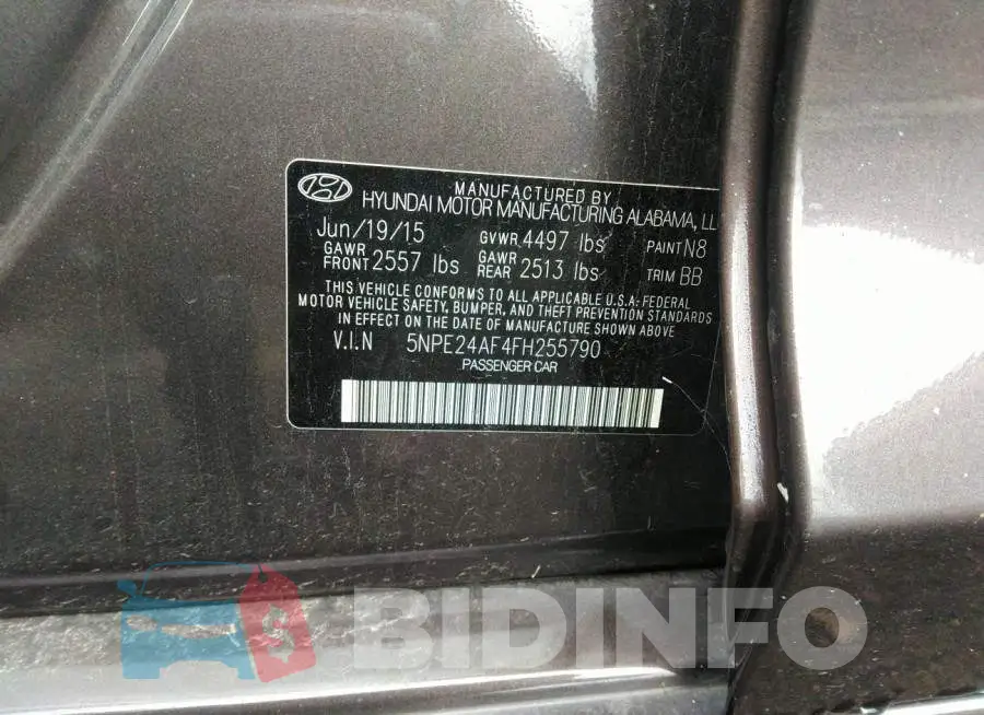 5NPE24AF4FH255790 Photo# 9