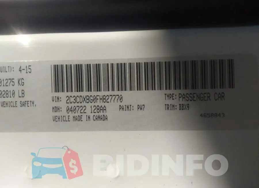 2C3CDXBG0FH827770 Photo# 9