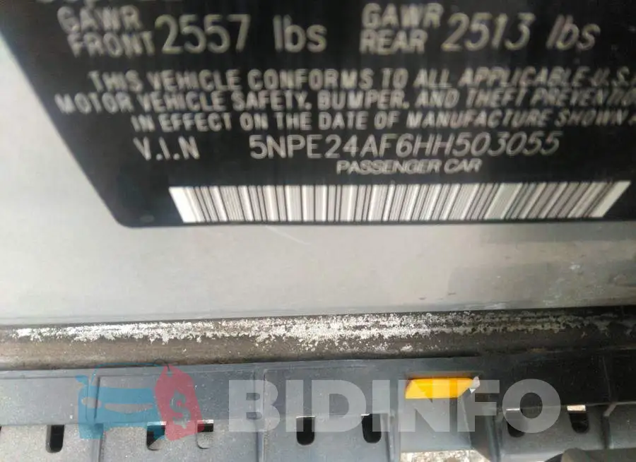 5NPE24AF6HH503055 Photo# 9