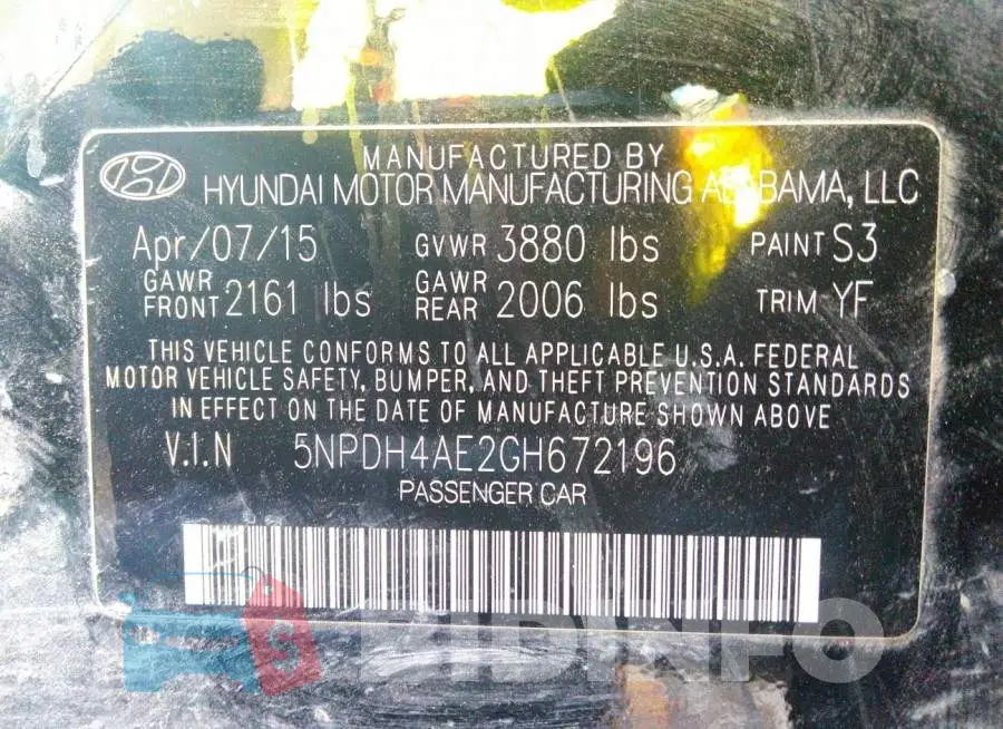 5NPDH4AE2GH672196 Photo# 9