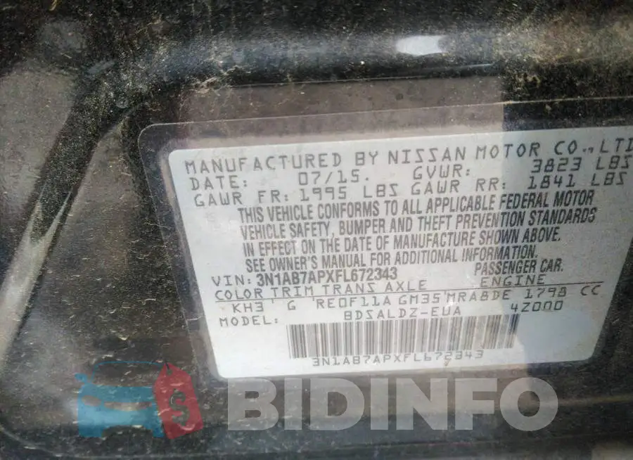 3N1AB7APXFL672343 Photo# 9