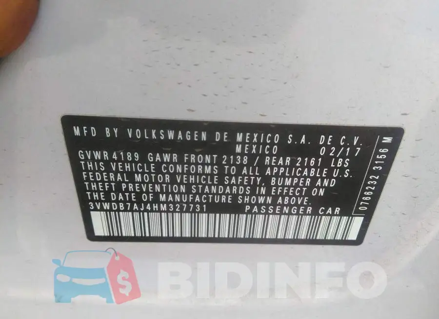 3VWDB7AJ4HM327731 Photo# 9