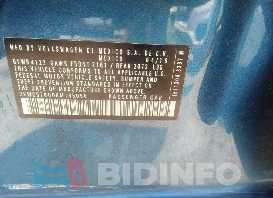 3VWC57BU0KM185056 Photo# 9