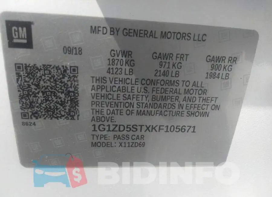 1G1ZD5STXKF105671 Photo# 9