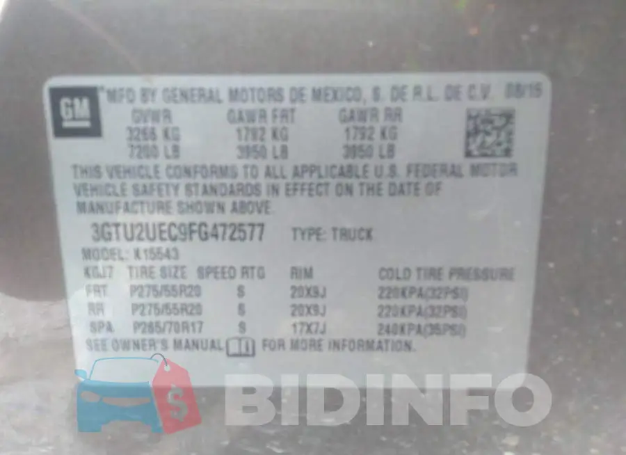 3GTU2UEC9FG472577 Photo# 9