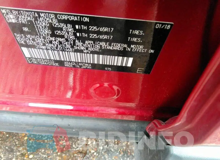 JTMWFREVXJD116687 Photo# 9