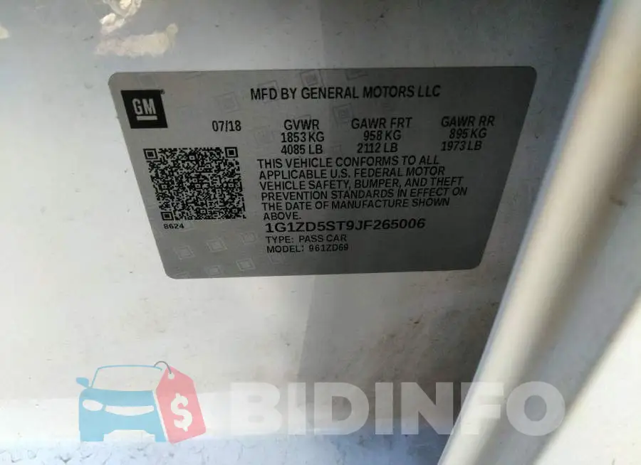 1G1ZD5ST9JF265006 Photo# 9