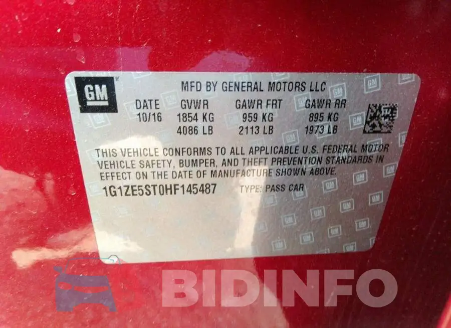 1G1ZE5ST0HF145487 Photo# 9