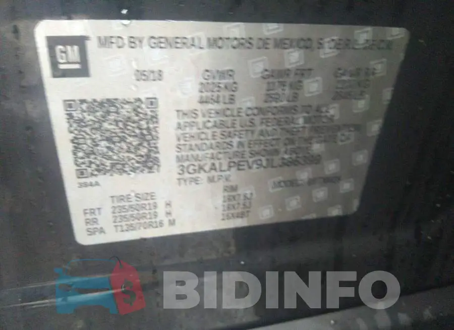 3GKALPEV9JL386399 Photo# 9