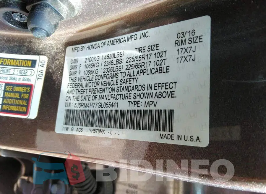 5J6RM4H77GL055441 Photo# 9
