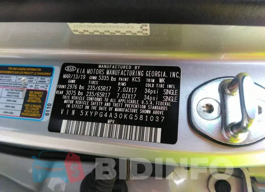 5XYPG4A30KG581037 Photo# 9