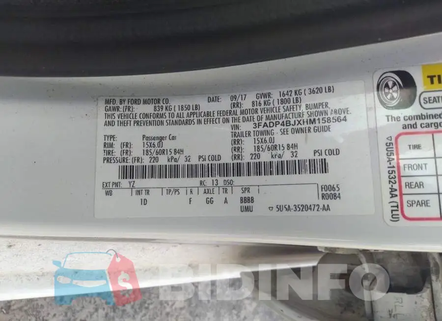 3FADP4BJXHM158564 Photo# 9