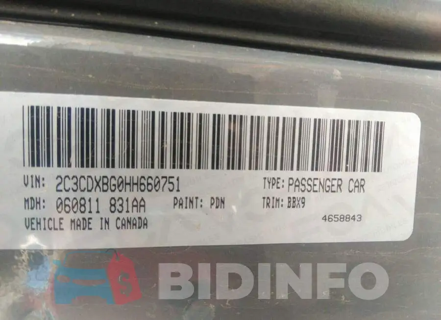 2C3CDXBG0HH660751 Photo# 9