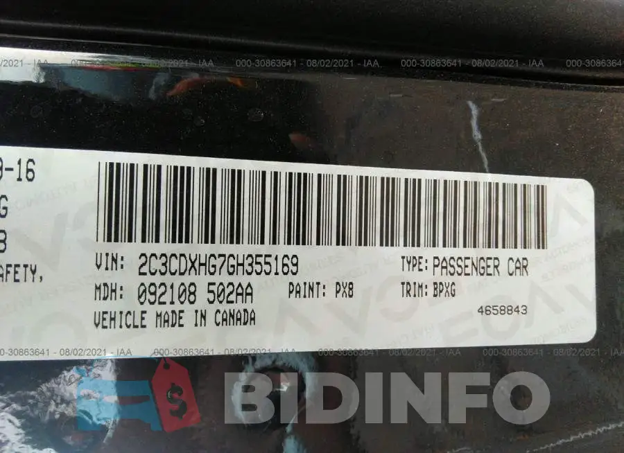 2C3CDXHG7GH355169 Photo# 9