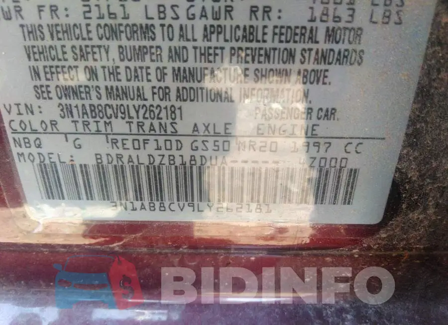3N1AB8CV9LY262181 Photo# 9