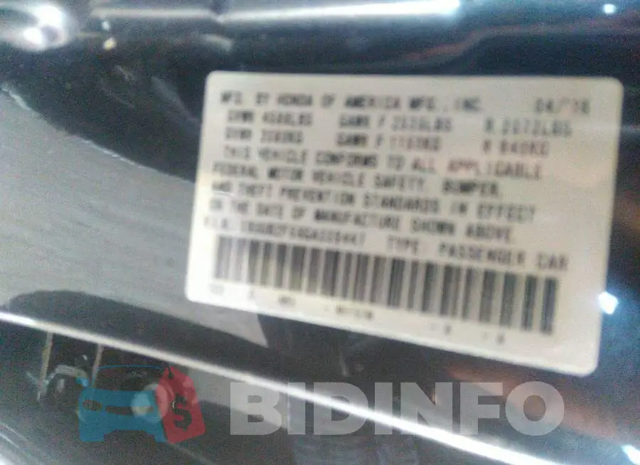 19UUB2F58GA009447 Photo# 9