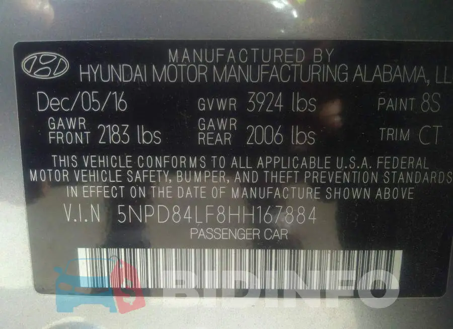 5NPD84LF8HH167884 Photo# 9