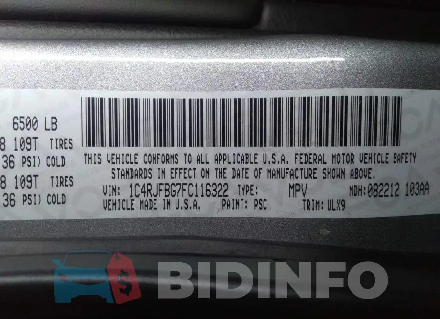 1C4RJFBG7FC116322 Photo# 9