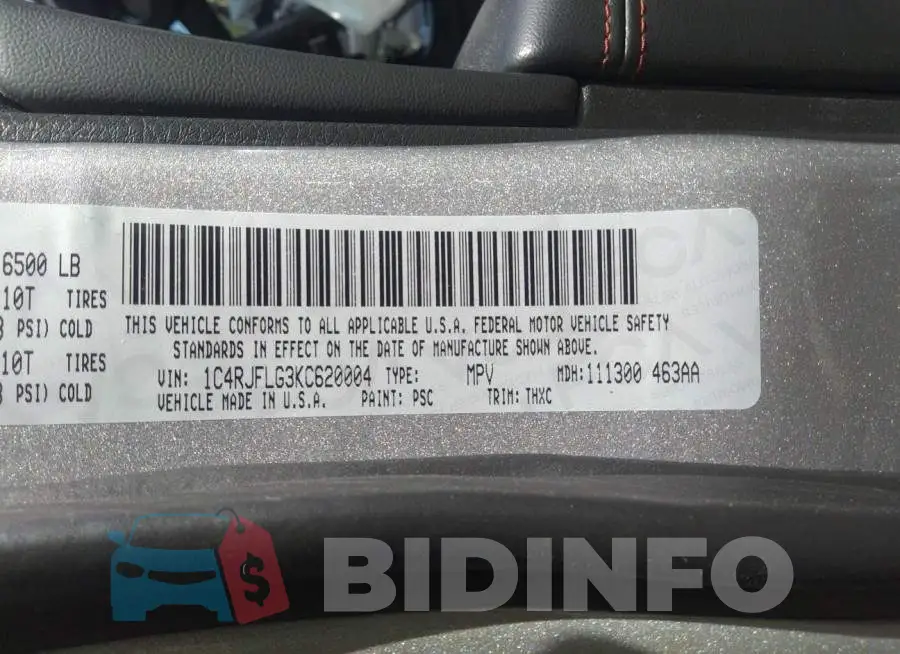 1C4RJFLG3KC620004 Photo# 9