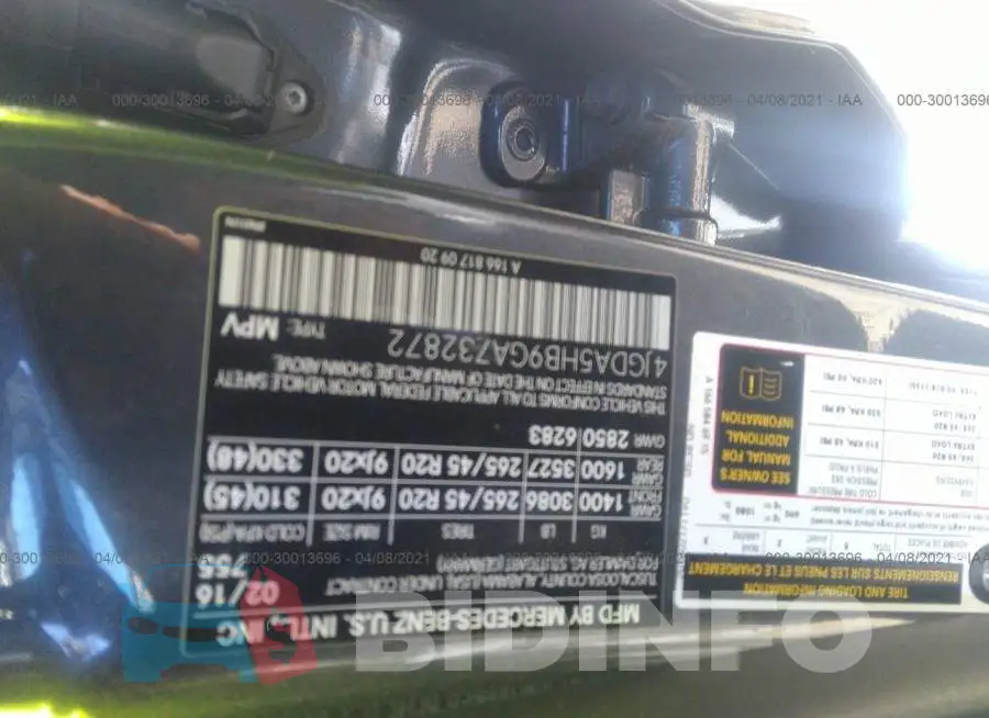 4JGDA5HB9GA732872 Photo# 9