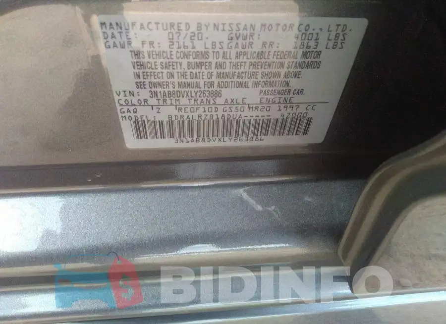 3N1AB8DVXLY263886 Photo# 9