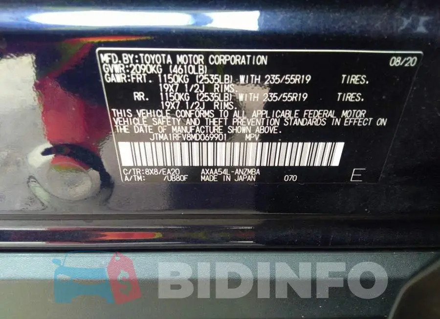 JTMA1RFV8MD069901 Photo# 9