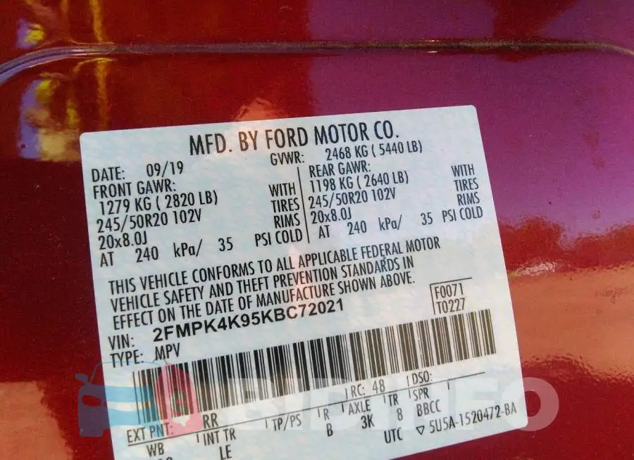 2FMPK4K95KBC72021 Photo# 9