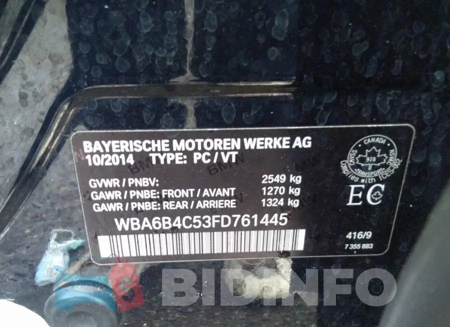 WBA6B4C53FD761445 Photo# 9