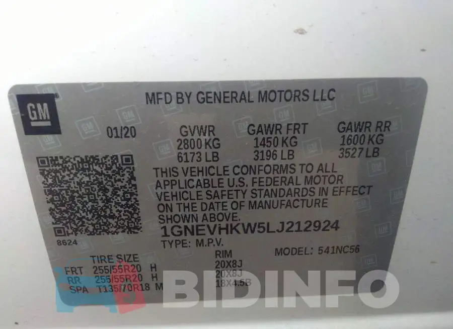 1GNEVHKW5LJ212924 Photo# 9