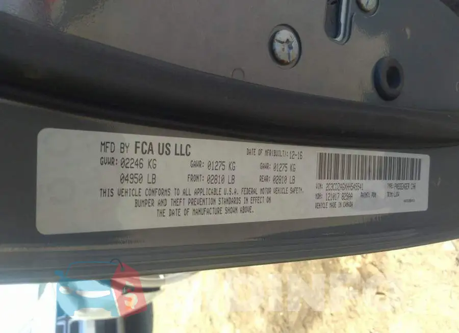 2C3CDZAGXHH545541 Photo# 9