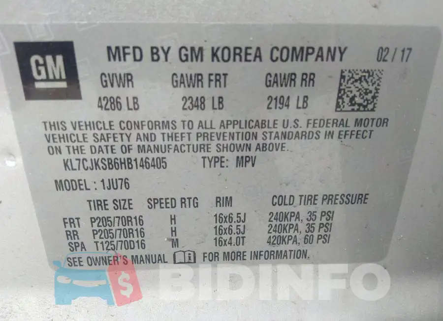 KL7CJKSB6HB146405 Photo# 9