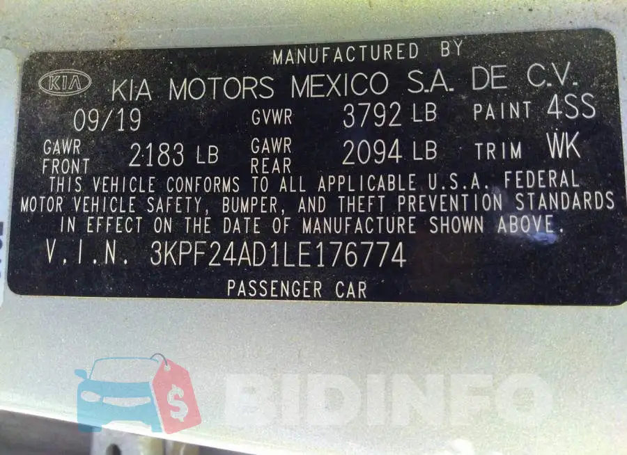 3KPF24AD1LE176774 Photo# 9