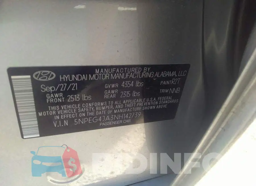 5NPEG4JA3NH142739 Photo# 9
