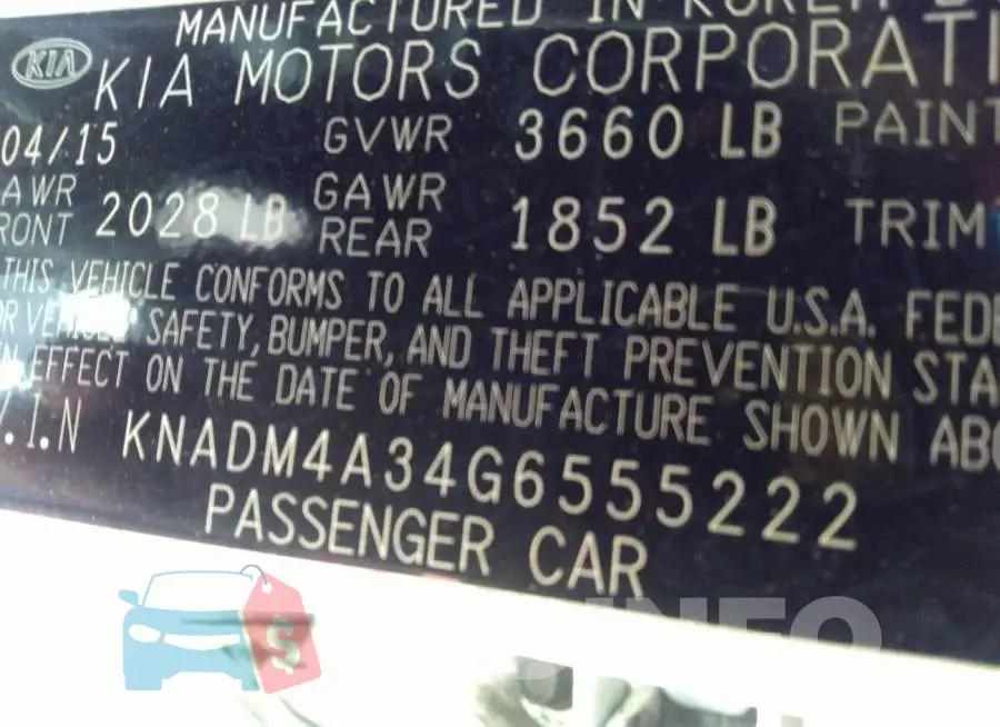 KNADM4A34G6555222 Photo# 9
