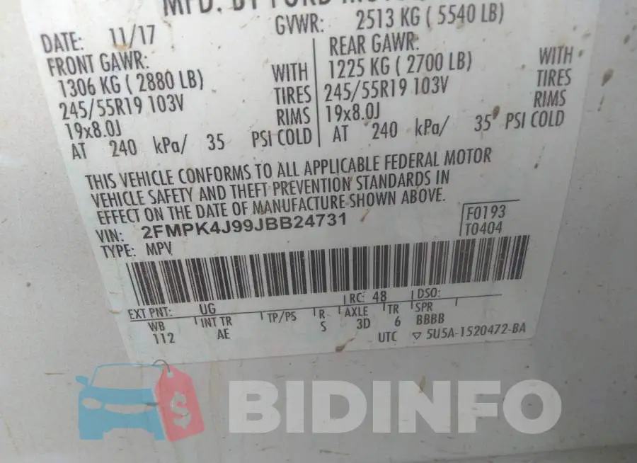 2FMPK4J99JBB24731 Photo# 9